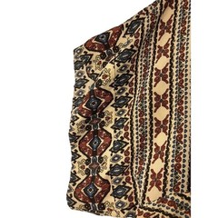 Ya Los Angeles Boho Tribal Print Mini Dress Small Cream Rust Blue Kimono Sleeve