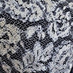 Grayse by Kelly & Marie Gray Beaded Stretch Lace Dress Navy Feminine Coquette