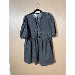 Sofie the Label Denim Puff Sleeve Tie Front Babydoll Dress Women&rsquo;s Size L