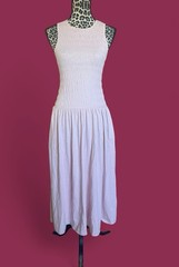 Universal Thread Women’s Pink Solid Smocked Sleeveless Midi Dress Pockets, M