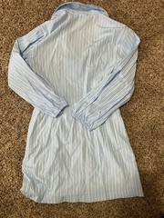 1 STATE Women&rsquo;s Blue White Striped Moonlit PolkaWrap Dress SZ Small