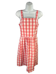 J By J Crew Women&rsquo;s Red Gingham Smocked Back Sleeveless Mini Dress – XS