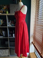 Red Ruched Bust Cami Dress Shein MOD. Princess waist belle christmas party prom