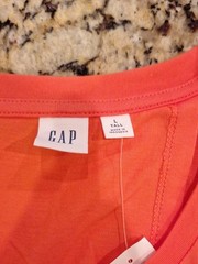 GAP – Sleeveless Orange Midi Cotton Knit Dress with Tie Back – Large Tall nwt