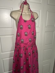 NWT Rhode Salena Dress XL Marigold Pink Floral Boho Vacation Halter Maxi