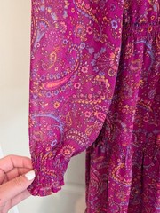 beachlunchlounge collection Pink Purple Paisley Smocked Dress Size M/M
