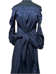Stunning Scanlan Theodore Navy Off Shoulder Maxi Dress Tie Front Dress Size 8