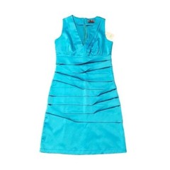 Isle Apparel Womens A-line Layered Dress New With Tag Blue Teal Size Small