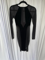 Black Velvet, Sheer, Long Sleeve Cut Out Dress Size Medium