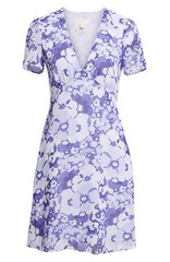 New! MICHAEL KORS ~Size 12~ Floral Side Pocket Purple White Dress Retail $140