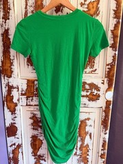 Babaton Ruched Mini T shirt Bodycon Dress Kelly Green Quiet Luxury Clean Girl