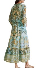 NWT Soft Surrounding Gilded Baroque M Blue Multi Floral Bohemian Beaded Resort