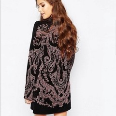 Free People Modern Love Mini Dress Tunic Mock Neck Sweater Dress