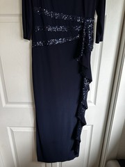 R&M Collection Navy Blue Sequin Formal Evening Dress Women’s Size 4 Maxi