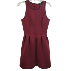 NWT Club Monaco Susie Neoprene Scuba Fit Flare Dress Red Size 10 Sleeveless Mod