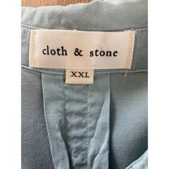 Cloth & Stone Blue Tencel Lyocell Button Front Midi Shirt Dress XXL Women