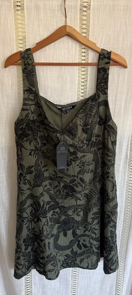 NWT Disturbia Bashe Mini Botanical Snake Sun Dress US 14 UK 18