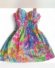 Lilly Pulitzer Ardleigh Lovers Coral Size 0 XS Bright Multicolor Floral Neon EUC