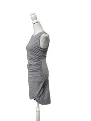 Lira Black & White Striped Sleeveless Ruched Side Dress Size Small