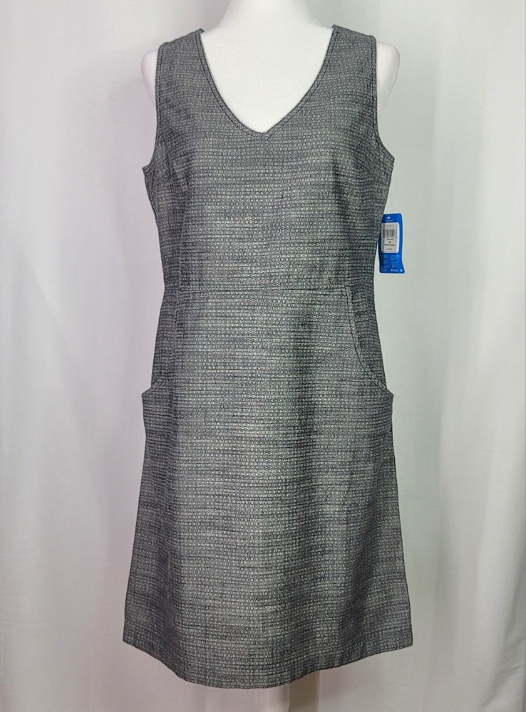 NWT Gray COLUMBIA Norgate Organic Cotton V-Neck Shift Dress Women&rsquo;s Size M