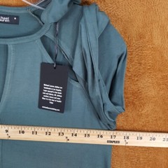 MICHAEL LAUREN Dress Womens Medium Green Pullover Shift Mini Cut Out REEF