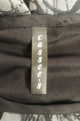 Cassee’s Black Grey Scribble Paisley Sheer Overlay Maxi Boutique Dress 90s Small