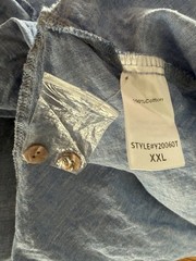 Tuckernuck Light Blue Linen Shirt Dress Indigo Blue XXLarge Chic