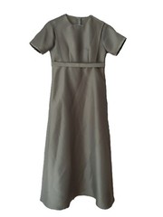 Amish Mennonite Cape Dress 33.5&Prime;B 29.5&Prime;W Handmade Modest Khaki Reverse Satin