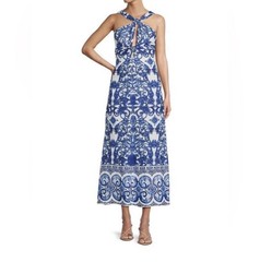 Antonio Melani NWT Women’s Size 4 Bronwyn BluePrint Twist Knot Halter Maxi Dress