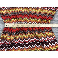 Espresso Mini Dress Womens L Red Multi Chevron Zigzag Elastic Waist Keyhole Back