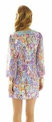 Lilly Pulitzer Saemus What A Catch Beaded Belted Silk CDC Tunic Shift Dress