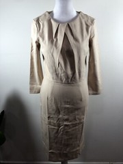 Emploi New York Women&rsquo;s Sheath Dress Small 3/4 Sleeves Cream Knee Length