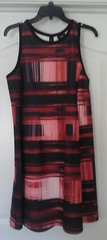 MASSIMO BLACK ORANGE AND RUST SQUARE PATTERN SLEEVELESS DRESS SZ L