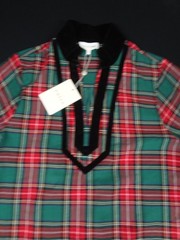 NWT ENTRO MERRY PLAID TUNIC DRESS WOMENS MEDIUM RED GREEN L639