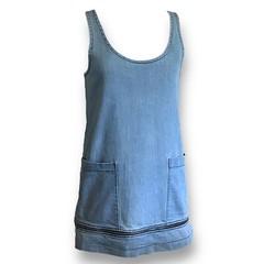 Prairie Underground Womens Pep Dress Sz Small Blue Organic Cotton Denim Jumper