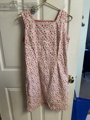 Amanda Smith Dress Med 10 Multicolor Floral Sleeveless Retro shift dress Red