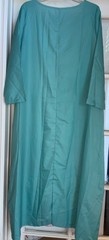 NEW in PKG -PRINTED DESIGN FULL LENGTH 3/4 LENGTH SLEEVE AQUA BLUE DRESS – LARGE