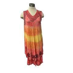 Jessica Taylor Dip Dye Embroidered Dress Size Large