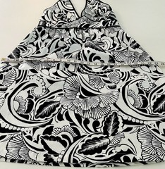 NWOT a.n.a. A New Approach Women’s 8 Dress Black White Floral Halter Fit & Flare