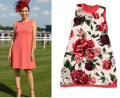 Dolce and Gabbana D&G wool pink floral lining Dress sz IT46 UK12 US8 EU38