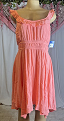 Womans-Large-Arizona Jean Co Womens Dress Sleeveless Ruffled Pink
