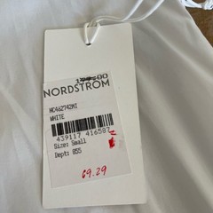 New ~ NORDSTROM ~ Puff Sleeve Belted 100% Cotton Dress ~ Small
