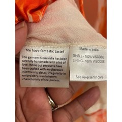 Rococo Sand Tie Dye Ruffle Mini Dress Womens Small Orange Resort Boho