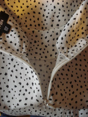 SAINT+SOFIA WHITE/POLKA DOT LYOCELL ZIP BUTTON CUFF 3/4 SLEEVE UK 12
