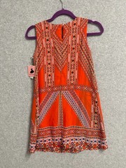 Amys Closet Mini Shift Dress Womens 12 Multicolor Floral Lined Keyhole Back