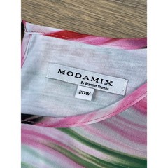 Moda Mix Brandon Thomas Size 20W Multi‑Color Chiffon Maxi Dress NWT High‑Low Hem