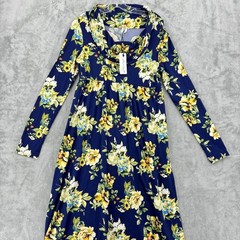 Mother Bee Dress Womens Medium Maternity Floral Cottage Modest Cowl Maxi New