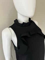Lanvin Les 10 Ans Black Ruffle Shift Dress NWT FR34 US0 Made In France