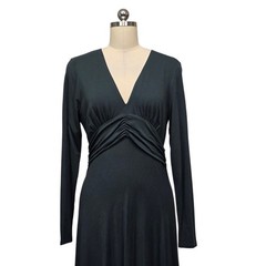 Boden Forest Green Ruched V-Neck Long Sleeve Midi Dress US 10R D0765 NEW