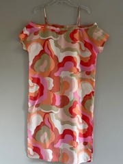 Like Love Rayon/Nylon Off Shoulder w/Strap Made in Mexico Silky Midi, Abstract L